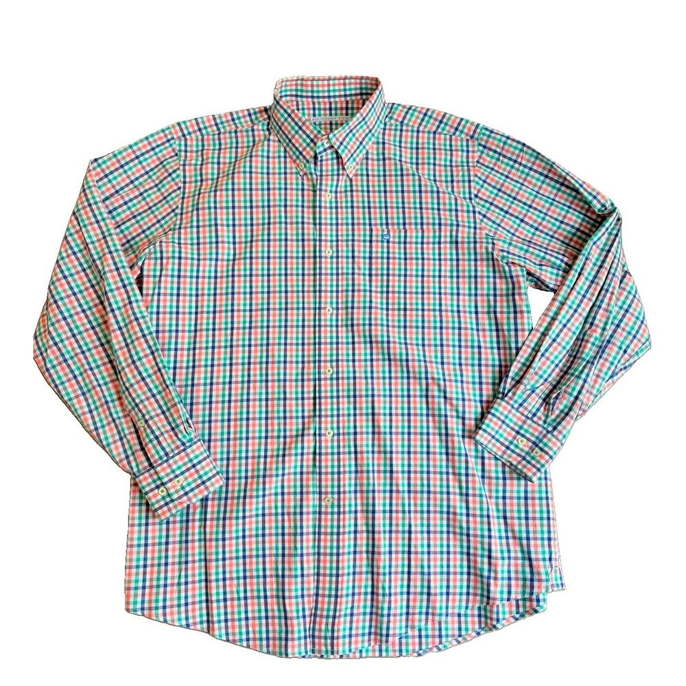 Southern Tide Men's XL Classic Fit Pink/Blue Plaid Button Down Shirt